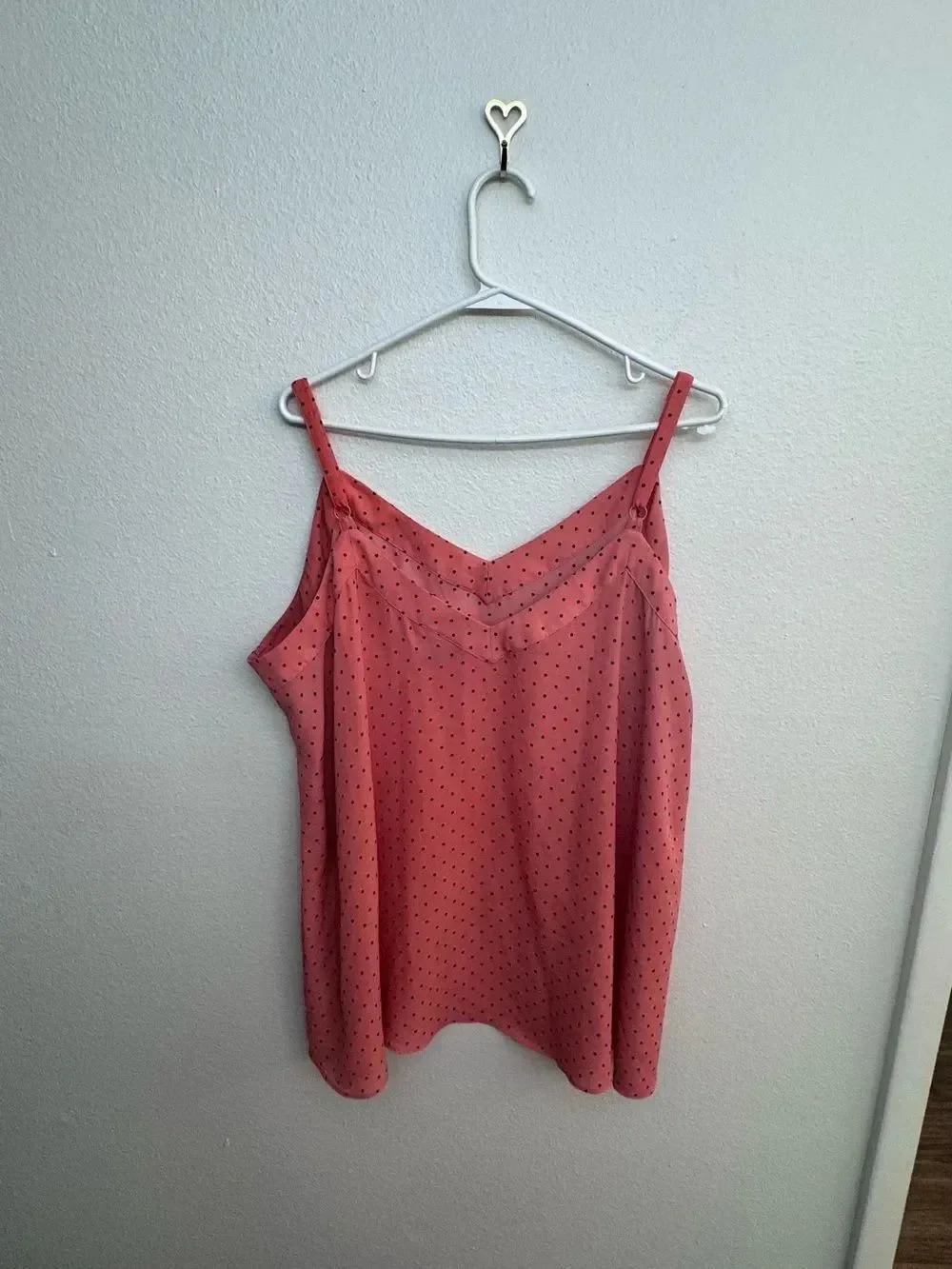 torrid Salmon Pink Polka Dot Chiffon Cami - Size 2